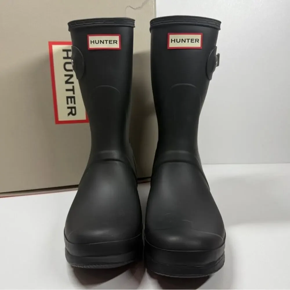 NIB • Hunter Women's Original Short Black Rain Boots Size: 10